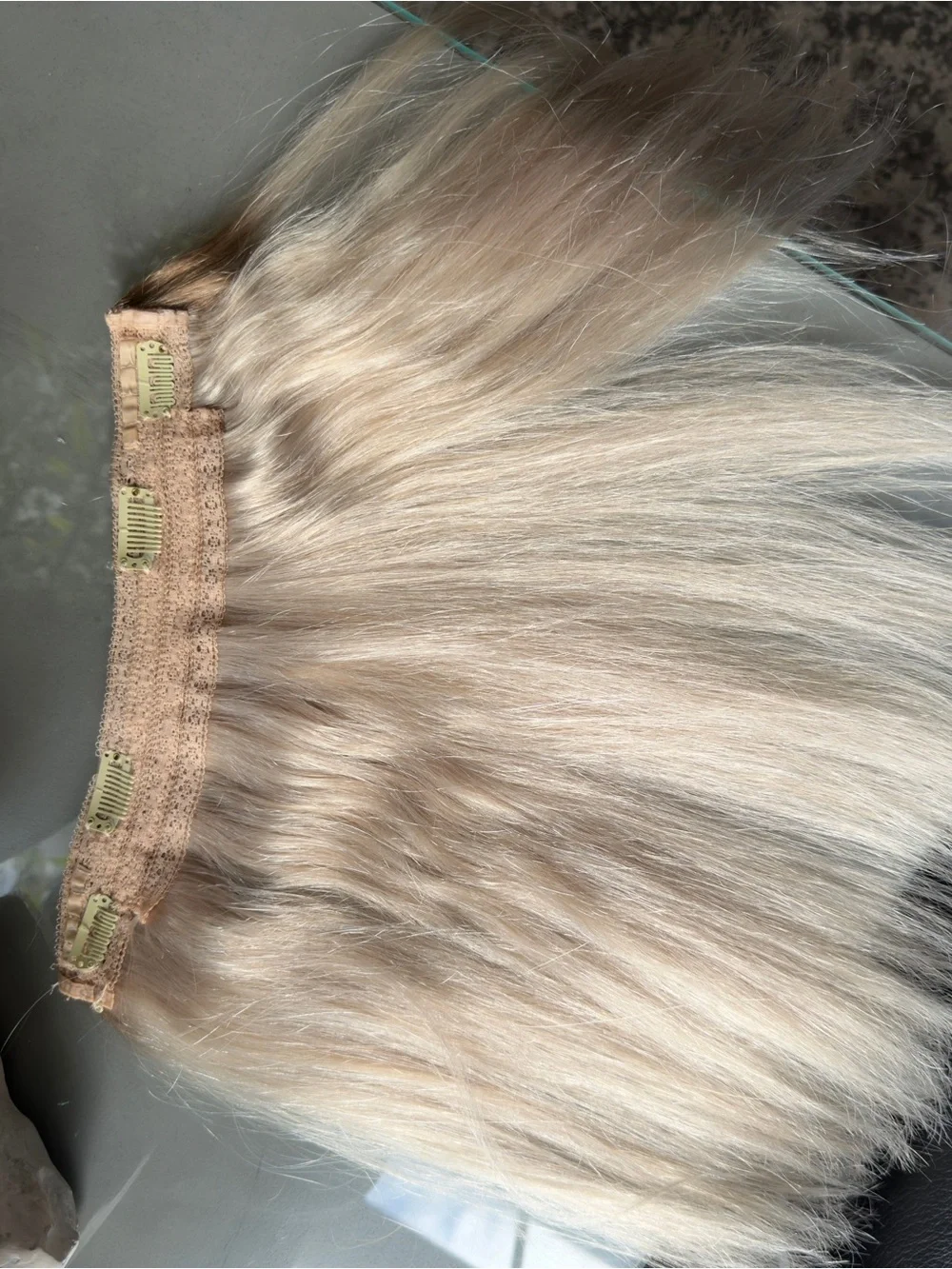 Blonde halo 100% human hair extension